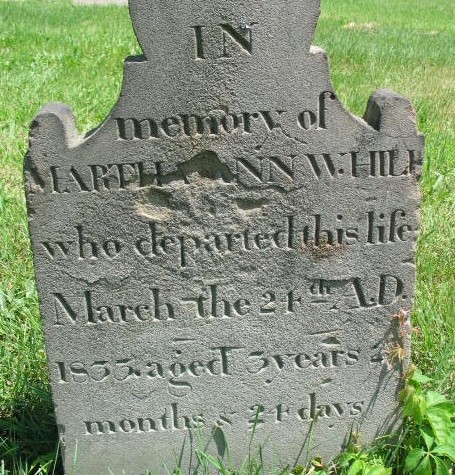Martha Ann W. Hill tombstone
